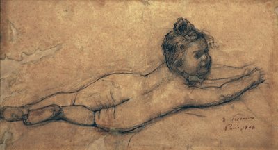 Liegender Engel - Studie für das erste Proszenium des Stadttheaters von Rio de Janeiro von Eliseu Visconti